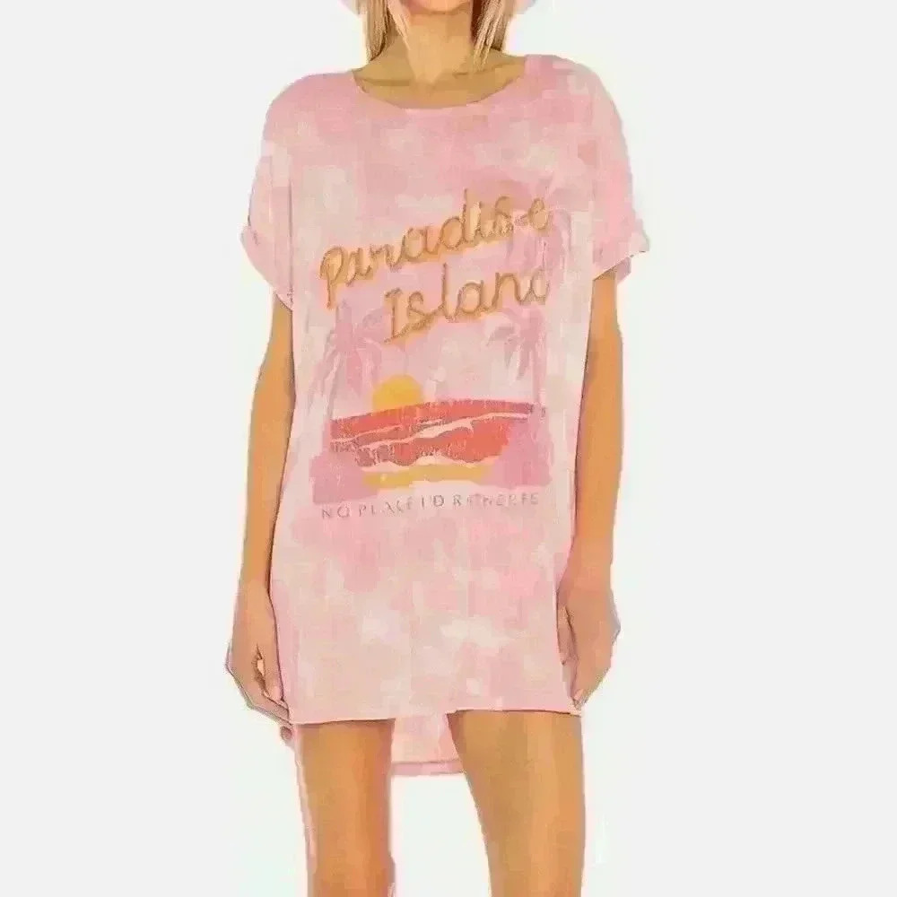 Show Me Your MuMu Pink Paradise Island Tee - Picture 1 of 5